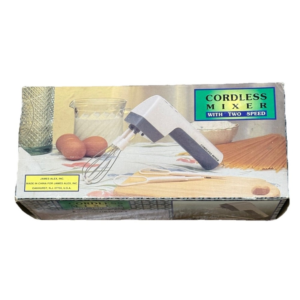 Two Speed Mixer Cordless‎ Electric White Handheld NIB